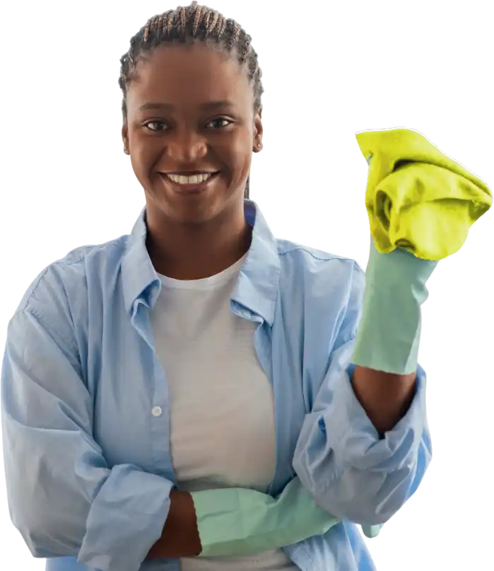 Lady Cleaner Duringing Cleaning
