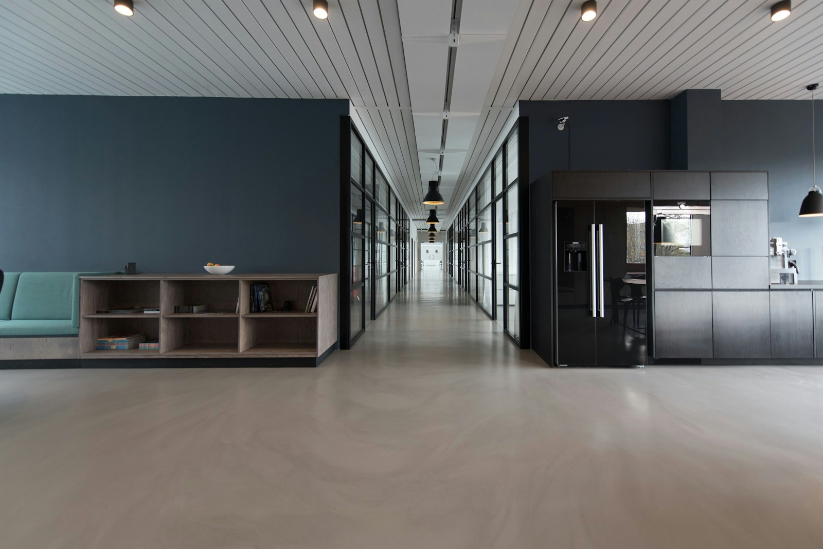 Bright clean reception lobby in a commercial building